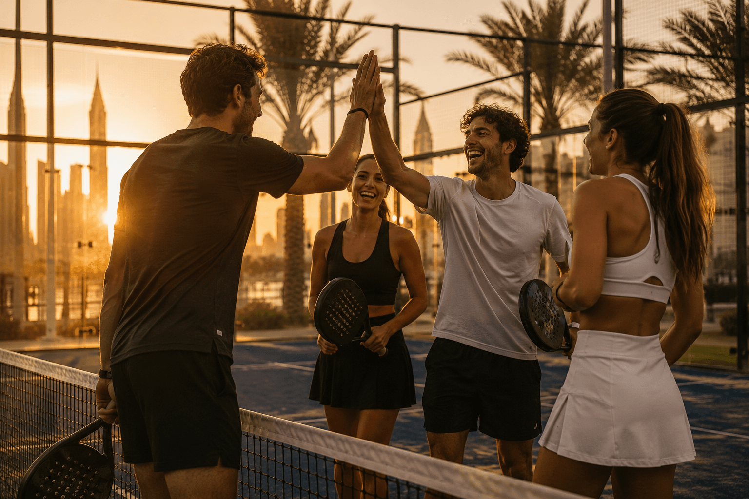 JOINO padel community members on court in Dubai